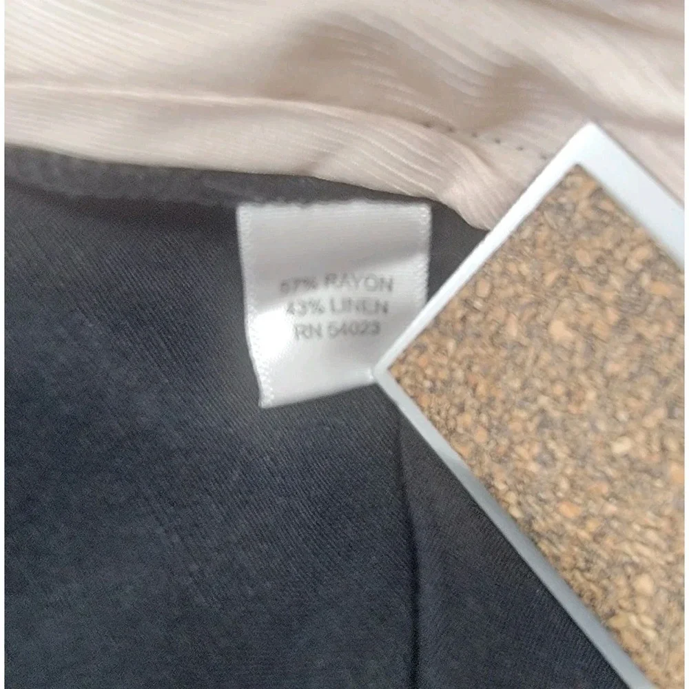 Banana Republic Womens Pants Linen Wide Leg High Rise Trousers Size 14 Black
